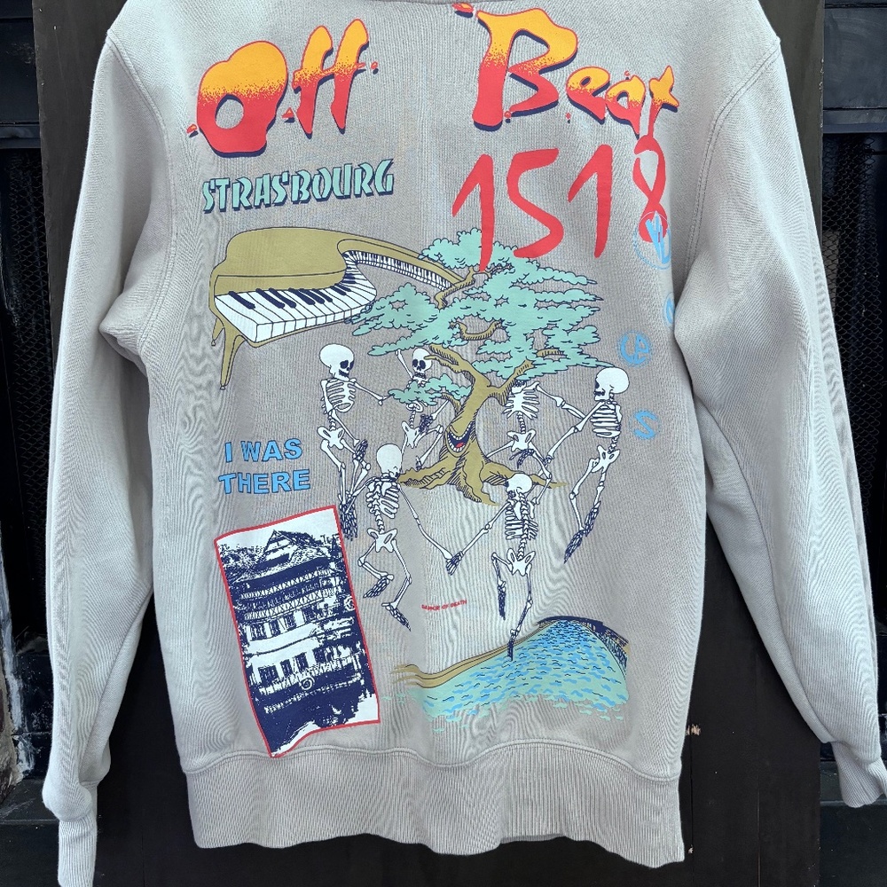 Jungles Off Beat Strasbourg 1518 Hoodie Sweatshirt Grey Purple Size Small,